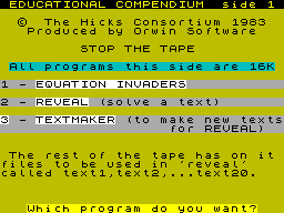 Screen from Educational Compendium