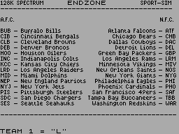 Screen from Endzone - 88e Program