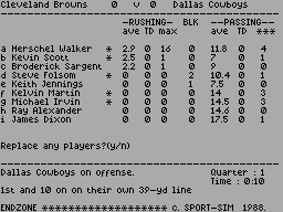 Screen from Endzone - 89e Rosters