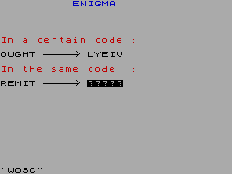 Screen from Enigma