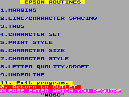 Screen from Epson Printer Control Codes