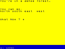 Screen from Exploring Adventures on the Spectrum 48K