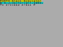Screen from FORTH Stack Simulator