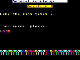 Screen from Family Quiz