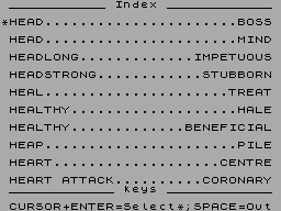 Screen from Fastword Plus