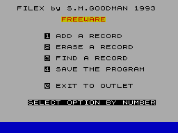 Screen from Filex