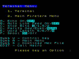 Screen from Fireterm Scrolling Terminal
