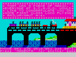 Screen from Flying Train