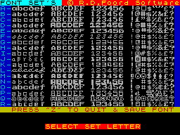 Screen from Font Editor & Script Designer