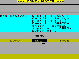 Screen from Font Master