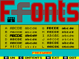 Screen from Fonts Vol 1