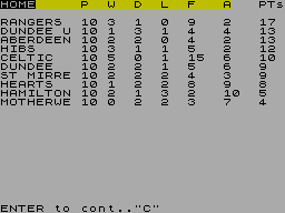 Screen from Football Follower