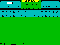 Screen from Formaword + Password