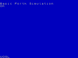 Screen from FORTH Simulator