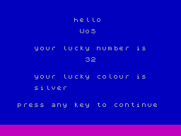 Screen from Fortune Teller