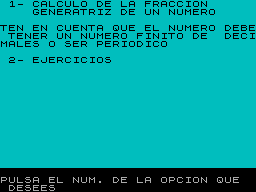 Screen from Fracciones Generatrices