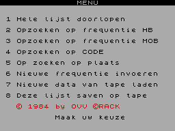 Screen from Freq File
