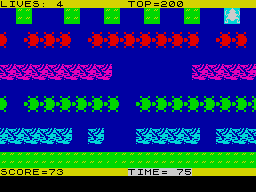 Screen from Frogger