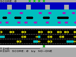 Screen from Frogger