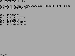 Screen from G.C.E. 'O' Level Physics