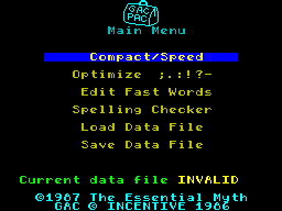 Screen from GACPAC