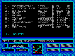 Screen from The Galactic Empire