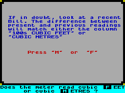 Screen from Gas Bill version 2