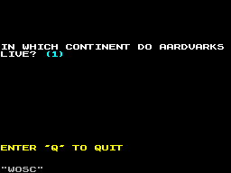 Screen from General Knowledge Quiz