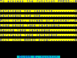 Screen from General Tape Catalogue Reader