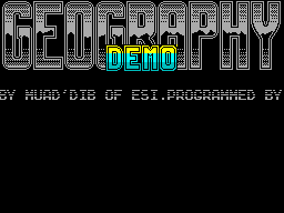 Screen from Geography Demo