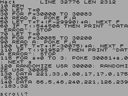 Screen from HACK