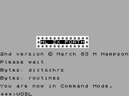 Screen from HL ZX FORTH