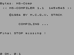 Screen from HS-Compiler