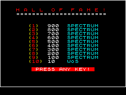 Screen from Hall of Fame