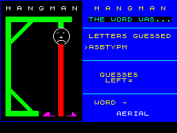 Screen from Hangman 123
