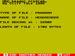 Screen from Header Decoder