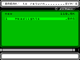Screen from Headlights
