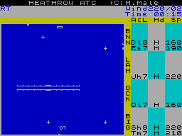 Screen from Heathrow International Air Traffic Control