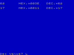 Screen from Hex/Dec