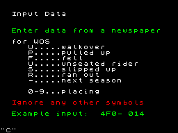 Screen from Horse Analysis