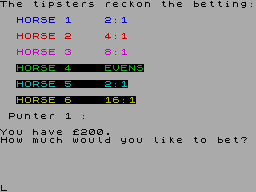 Screen from Horse Race