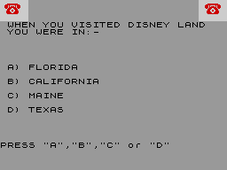Screen from Hotline Quiz