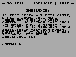 Screen from IQ Test