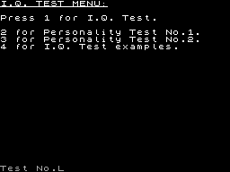 Screen from IQ Test