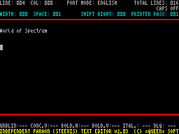Screen from Independent Faraon Text Editor