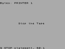 Screen from Interface III Printer Interface Tape