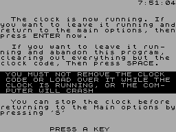 Screen from Interrupt Driven Clock
