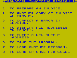 Screen from Invoicing