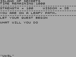 Screen from Island of Secrets