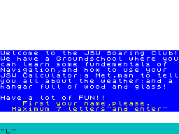 Screen from JSW Soaring Game